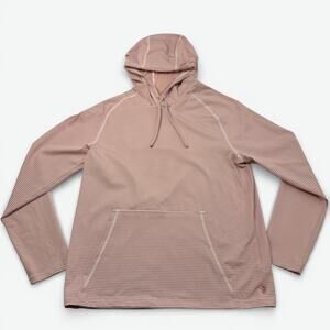 Rhone Seersucker Camp Hoodie Mens Large Pullover in Red White Stripe 100977